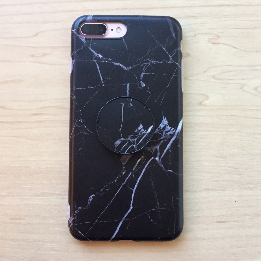 NEW iPhone X/7/8/7+/8+ Marble Phone case W/ holder - Picture 7 of 8